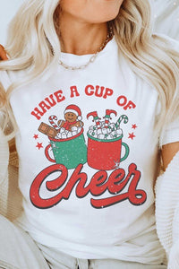 HAVE A CUP OF CHEER GRAPHIC TEE - Queens Palace Boutique