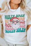 HOLLY JOLLY SANTA GRAPHIC TEE - Queens Palace Boutique