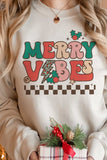 MERRY VIBES GRAPHIC SWEATSHIRT - Queens Palace Boutique